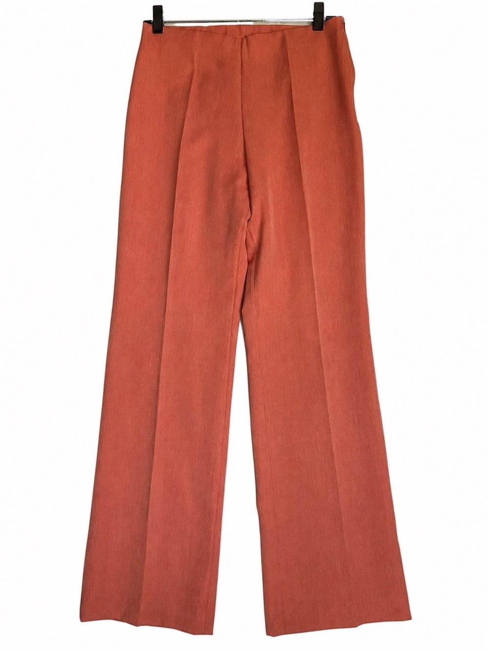 Lior Paris Pants Womens T2 US 6 Rust Coral Wide Leg Flat Front Made France 29x32 - Picture 2 of 13